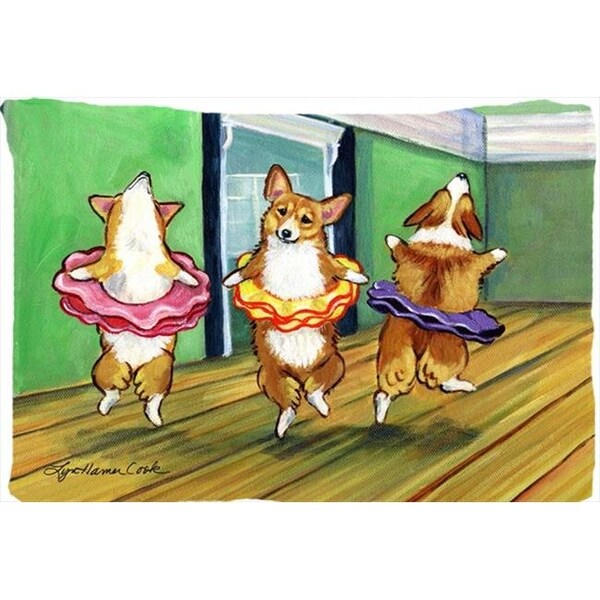 Carolines Treasures Carolines Treasures 7276PILLOWCASE 20.5 x 30 in. Little Ballerina Corgi Moisture Wicking Fabric Standard Pillowcase 7276PILLOWCASE - main
